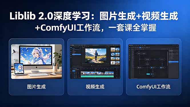 Liblib 2.0深度学习：图片生成+视频生成+ComfyUI工作流，一套课全掌握-heixxmi