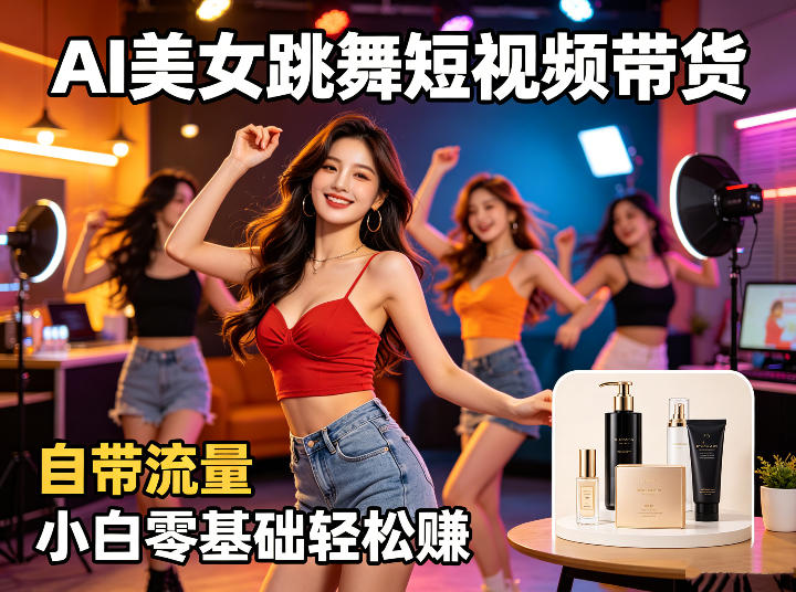 AI美女跳舞短视频带货：自带流量，小白零基础轻松賺，详细拆解-heixxmi
