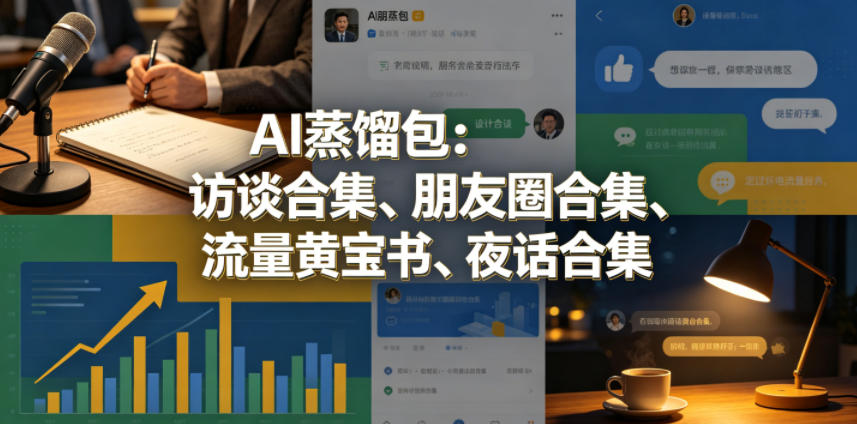 AI蒸馏包：访谈合集、朋友圈合集、流量黄宝书、夜话合集【文档】-heixxmi