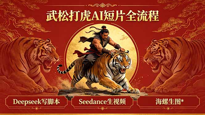 武松打虎AI短片全流程：Deepseek写脚本+Seedance生视频+海螺生图-heixxmi