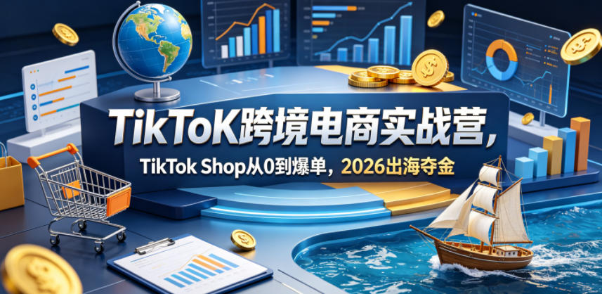 TikToK跨境电商实战营，TikTok Shop从0到爆单，2026出海夺金-heixxmi