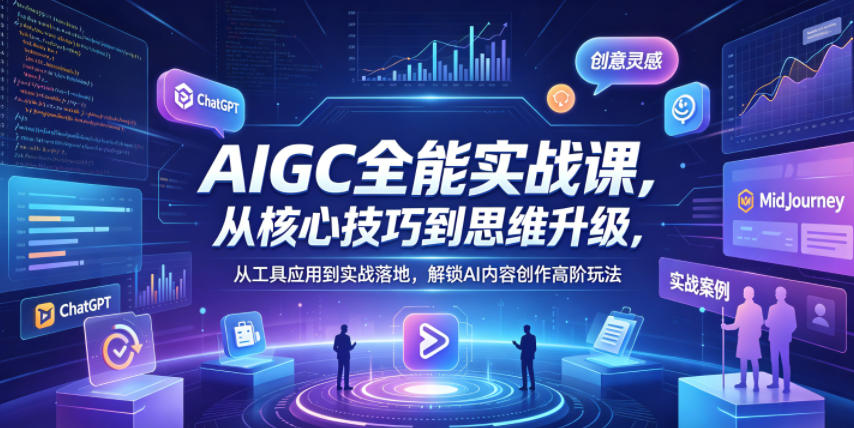AIGC全能实战课，从核心技巧到思维升级，从工具应用到实战落地，解锁AI内容创作高阶玩法-heixxmi