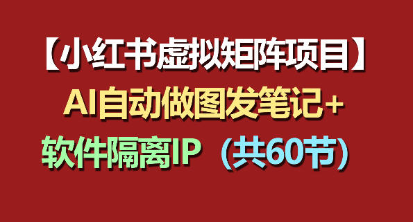 小红书虚拟矩阵项目：软件隔离IP+AI自动做图发笔记(共60节)-heixxmi