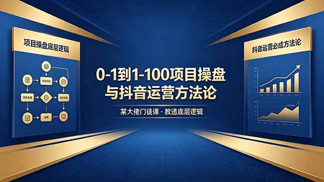 0-1到1-100怎么建？某大佬门徒课教透项目操盘底层逻辑+抖音运营必成方法论-heixxmi