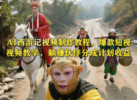 AI西游记视频制作教程，爆款短视频教学，躺賺伙伴分成计划收益-heixxmi