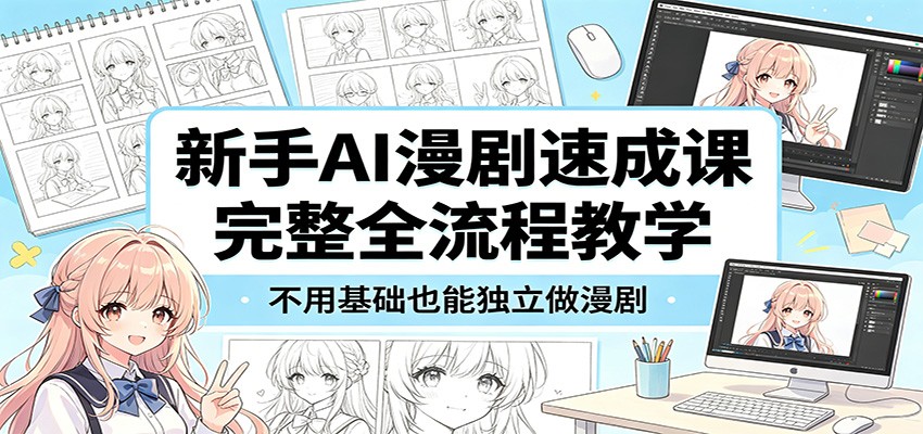 新手AI漫剧速成课：完整全流程教学，不用基础也能独立做漫剧-heixxmi