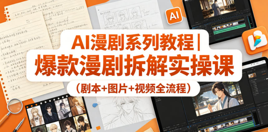 AI漫剧系列教程｜爆款漫剧拆解实操课(剧本+图片+视频全流程)-heixxmi