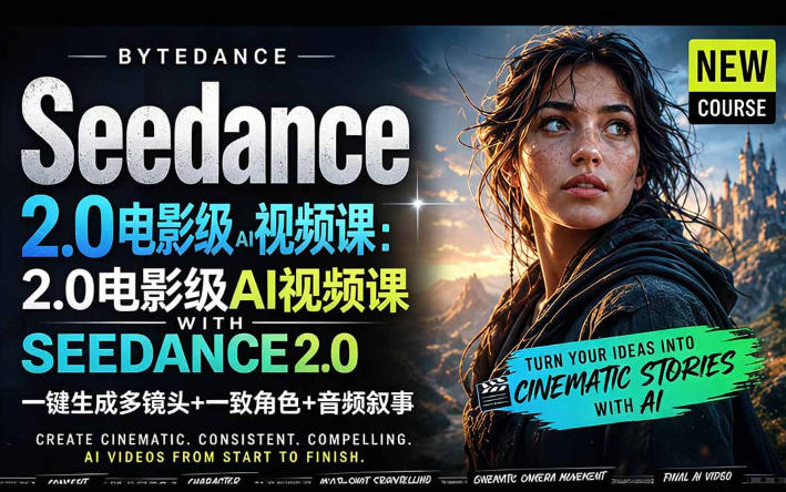 字节跳动的Seedance 2.0 AI电影视频生成制作教程，一键生成多镜头+一致角色+音频叙事-中英字幕-heixxmi
