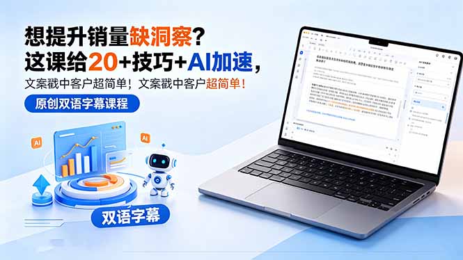 想提升销量缺洞察？这课给 20 + 技巧 + AI 加速，文案戳中客户超简单！【原创双语字幕】-heixxmi