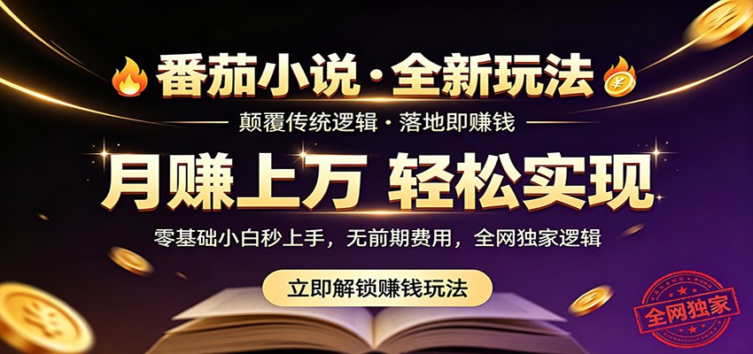 番茄小说5月最新独家玩法，稳定落地实测月入过万！-heixxmi
