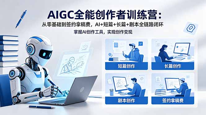 AIGC全能创作者训练营：从零基础到签约拿稿费，AI+短篇+长篇+剧本全链路闭环-heixxmi