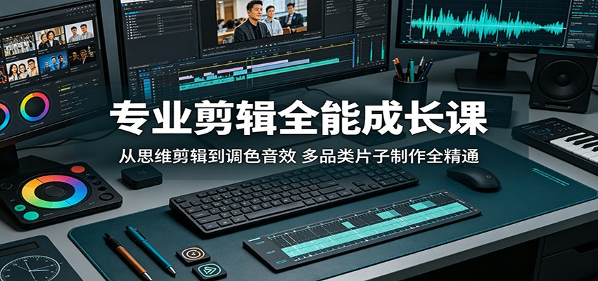 专业剪辑全能成长课：从思维剪辑到调色音效，多品类片子制作全精通-heixxmi
