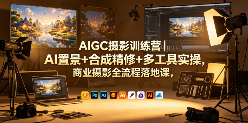 AIGC摄影训练营｜AI置景+合成精修+多工具实操，商业摄影全流程落地课-heixxmi