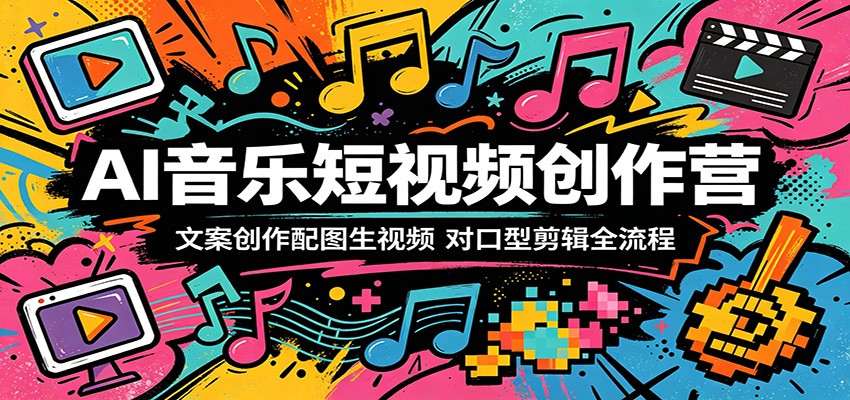 AI音乐短视频创作营：文案创作配图生视频，对口型剪辑全流程-heixxmi