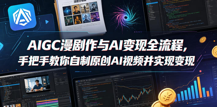 AIGC漫剧创作与AI变现全流程，手把手教你自制原创AI视频并实现变现-heixxmi