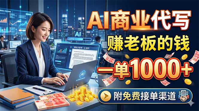 AI商业代写，赚老板的钱，一单1000+，附免费接单渠道-heixxmi