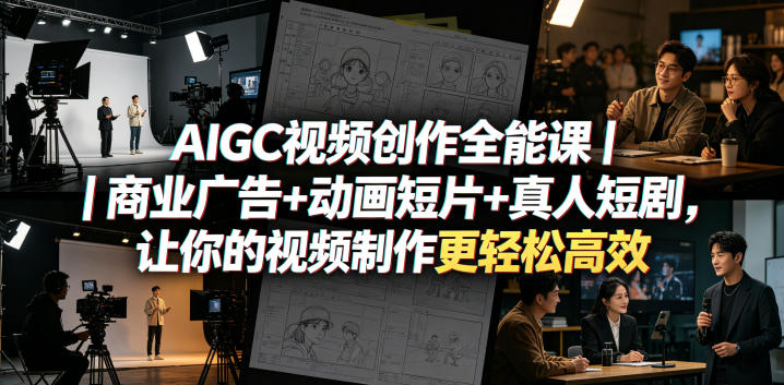 AIGC视频创作全能课｜商业广告+动画短片+真人短剧，让你的视频制作更轻松高效-heixxmi