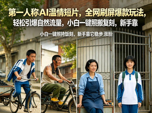第一人称AI温情短片，全网刷屏爆款玩法，轻松引爆自然流量，小白一键照搬复刻，新手靠它稳步涨粉-heixxmi