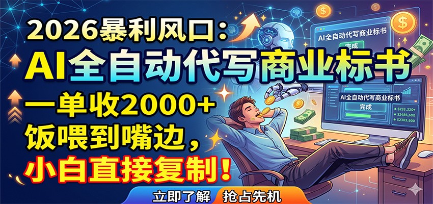 AI全自动代写商业标书，一单收2000+，饭喂到嘴边，小白直接复制-heixxmi