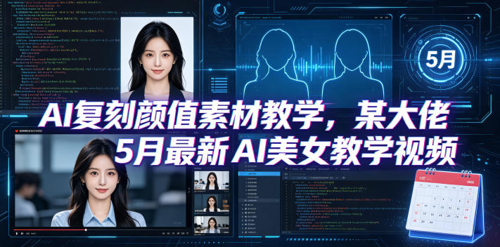 AI复刻颜值素材教学，某大佬5月最新AI美女教学视频，内含4月好物复刻教学-heixxmi
