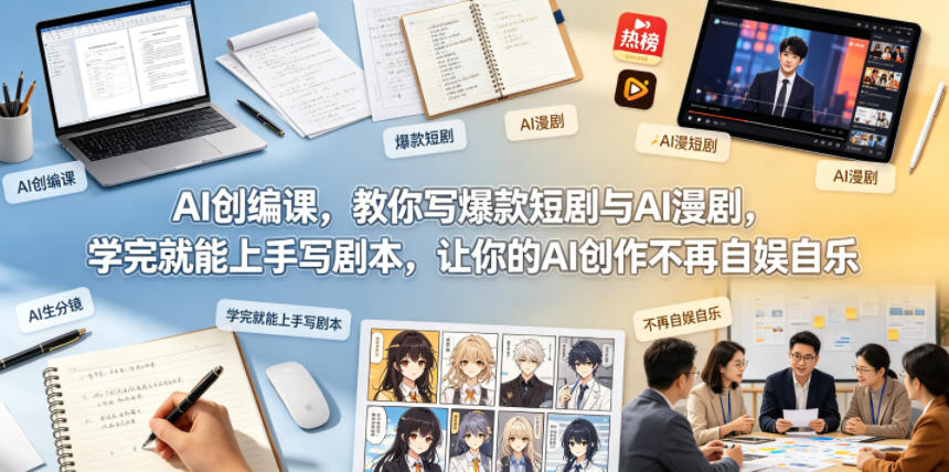 AI创编课，教你写爆款短剧与AI漫剧，学完就能上手写剧本，让你的AI创作不再自娱自乐-heixxmi