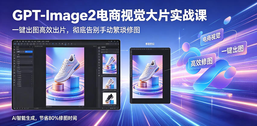 GPT-Image2电商视觉大片实战课，一键出图高效出片，彻底告别手动繁琐修图-heixxmi