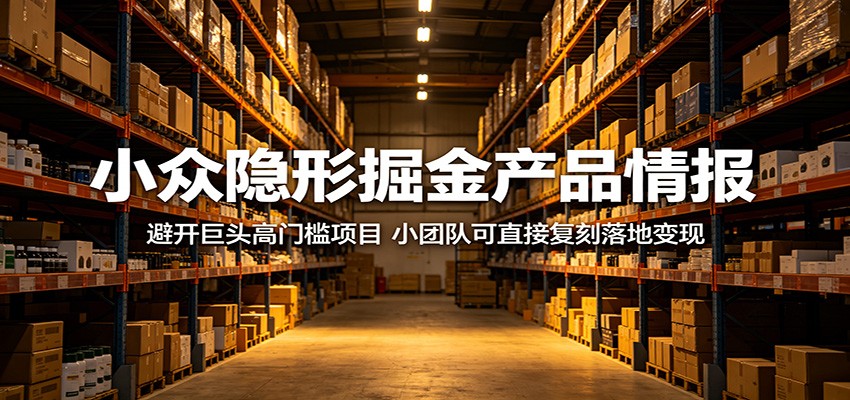 小众隐形掘金产品情报：避开巨头高门槛项目，小团队可直接复刻落地变现-heixxmi