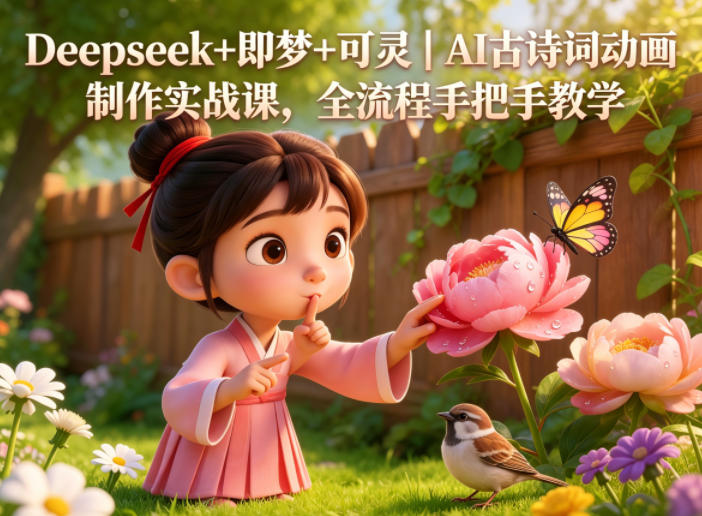 Deepseek+即梦+可灵｜AI古诗词动画制作实战课，全流程手把手教学-heixxmi
