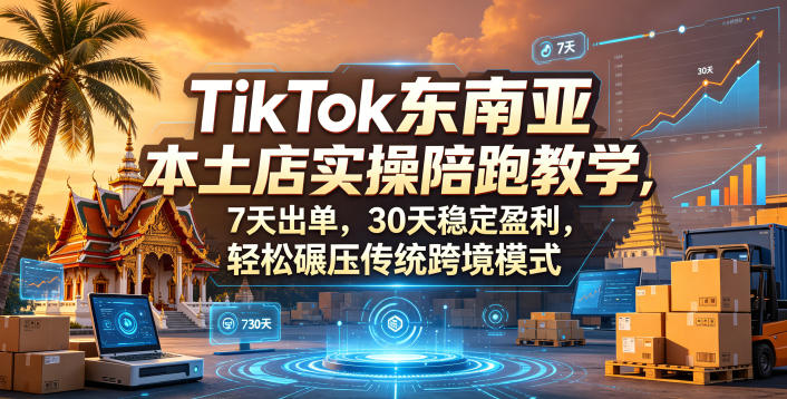 TikTok东南亚本土店实操陪跑教学，7天出单，30天稳定盈利，轻松碾压传统跨境模式(更新0516)-heixxmi