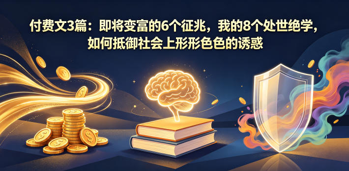 付费文3篇：即将变富的6个征兆，我的8个处世绝学，如何抵御社会上形形色色的诱惑-heixxmi