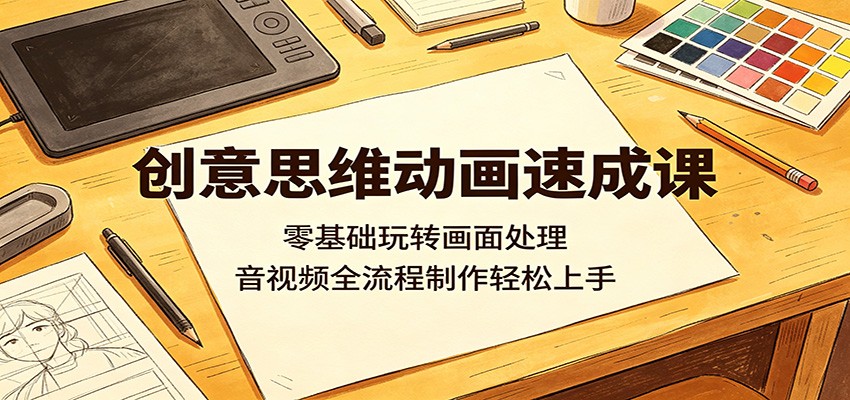 创意思维动画速成课：零基础玩转画面处理，音视频全流程制作轻松上手-heixxmi