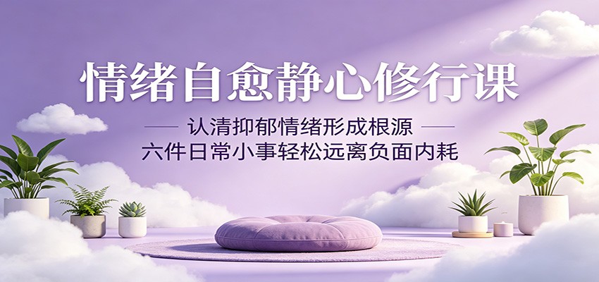 情绪自愈静心修行课：认清抑郁情绪形成根源，六件日常小事轻松远离负面内耗-heixxmi