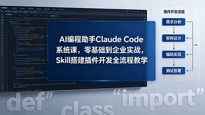 AI 编程助手 Claude Code 系统课，零基础到企业实战，Skill 搭建插件开发全流程教学-heixxmi