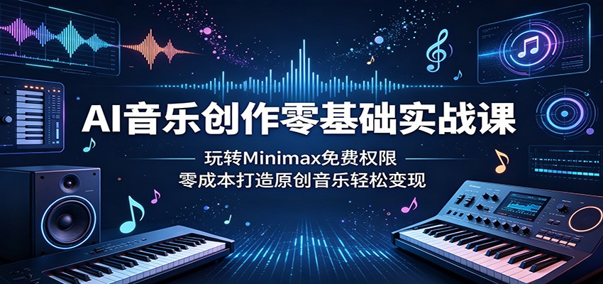 AI音乐创作零基础实战课：玩转Minimax免费权限，零成本打造原创音乐轻松变现-heixxmi