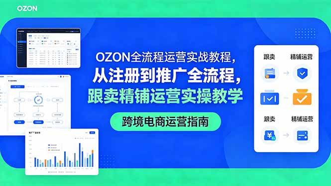 OZON全流程运营实战教程，从注册到推广全流程，跟卖精铺运营实操教学-heixxmi