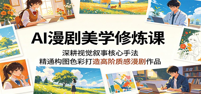 AI漫剧美学修炼课：深耕视觉叙事核心手法，精通构图色彩打造高阶质感漫剧作品-heixxmi