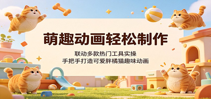 萌趣动画轻松制作，联动多款热门工具实操，手把手打造可爱胖橘猫趣味动画-heixxmi
