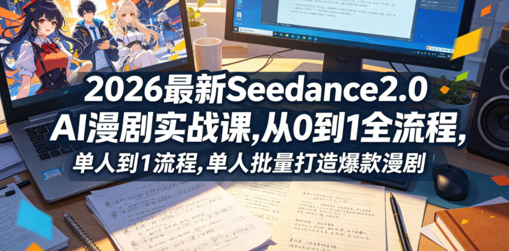 2026最新Seedance2.0 AI漫剧实战课,，从0到1全流程，单人批量打造爆款漫剧-heixxmi
