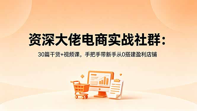 资深大佬电商实战社群：30篇干货+视频课，手把手带新手从0搭建盈利店铺-heixxmi