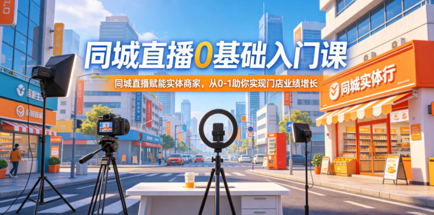 同城直播0基础入门课，同城直播赋能实体商家，从0-1助你实现门店业绩增长-heixxmi