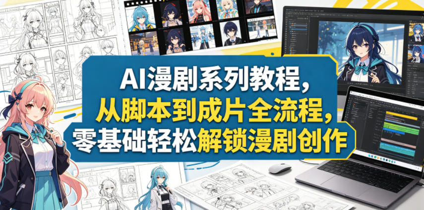 AI漫剧系列教程，从脚本到成片全流程，零基础轻松解锁漫剧创作-heixxmi