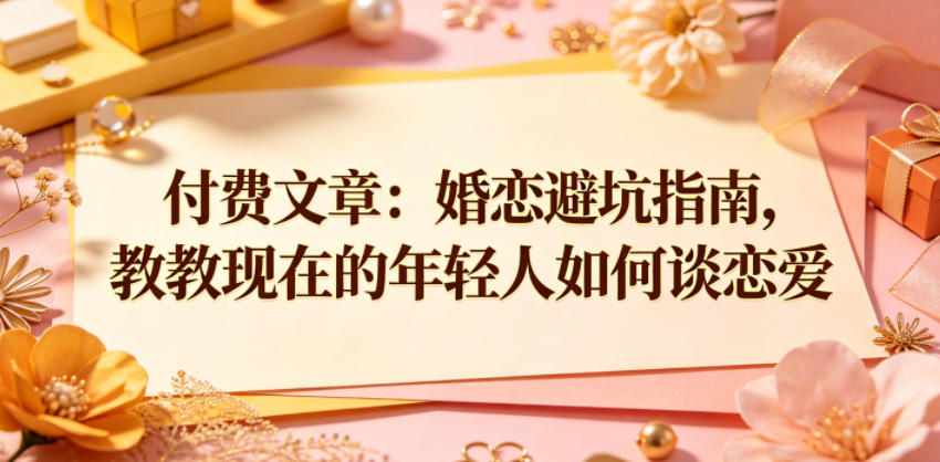 付费文章：婚恋避坑指南，教教现在的年轻人如何谈恋爱-heixxmi