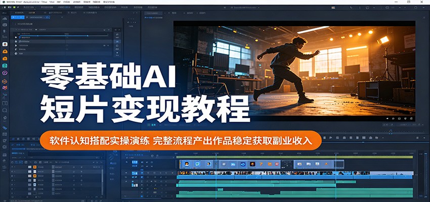 零基础AI短片变现教程：软件认知搭配实操演练，完整流程产出作品稳定获取副业收入-heixxmi