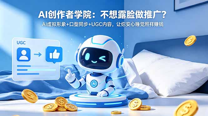 AI创作者学院：不想露脸做推广？AI虚拟形象+口型同步+UGC内容，让你安心睡觉照样赚钱-heixxmi