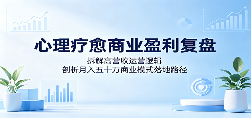 心理疗愈商业盈利复盘：拆解高营收运营逻辑，剖析月入五十万商业模式落地路径-heixxmi