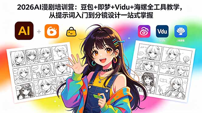 2026AI漫剧培训营：豆包+即梦+Vidu+海螺全工具教学，从提示词入门到分镜设计一站式掌握-heixxmi