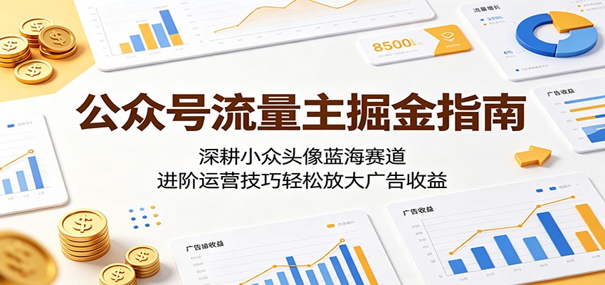 公众号流量主掘金指南：深耕小众头像蓝海赛道，进阶运营技巧轻松放大广告收益-heixxmi