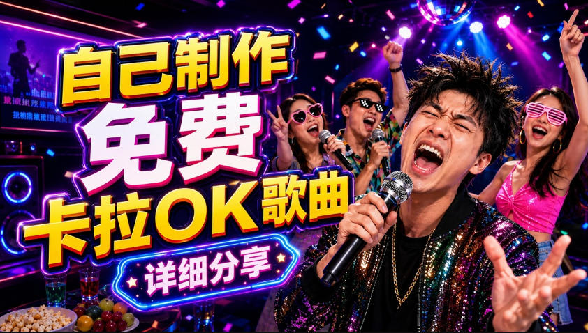 零基础AI制作免费卡拉OK视频教程，从歌曲生成、音轨分离到字幕制作、视频导出，手把手教学-heixxmi