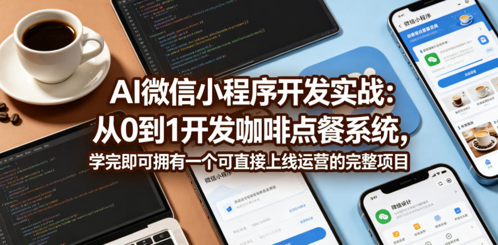 AI微信小程序开发实战：从0到1开发咖啡点餐系统，学完即可拥有一个可直接上线运营的完整项目-heixxmi