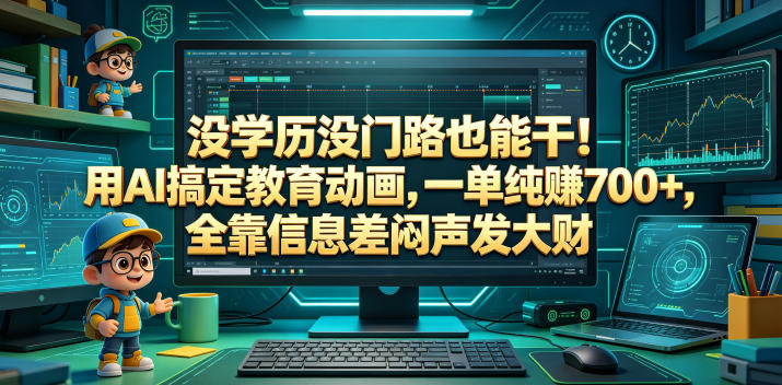 没学历没门路也能干！用AI搞定教育动画，一单纯賺700+，全靠信息差闷声发大财【揭秘】-heixxmi